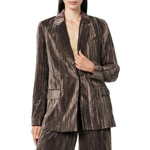 NWT The Drop Women's Blake Long Blazer, Java Velvet (L)